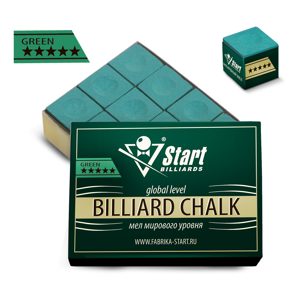 Мел Startbilliards 5 звезд зеленый (12шт)