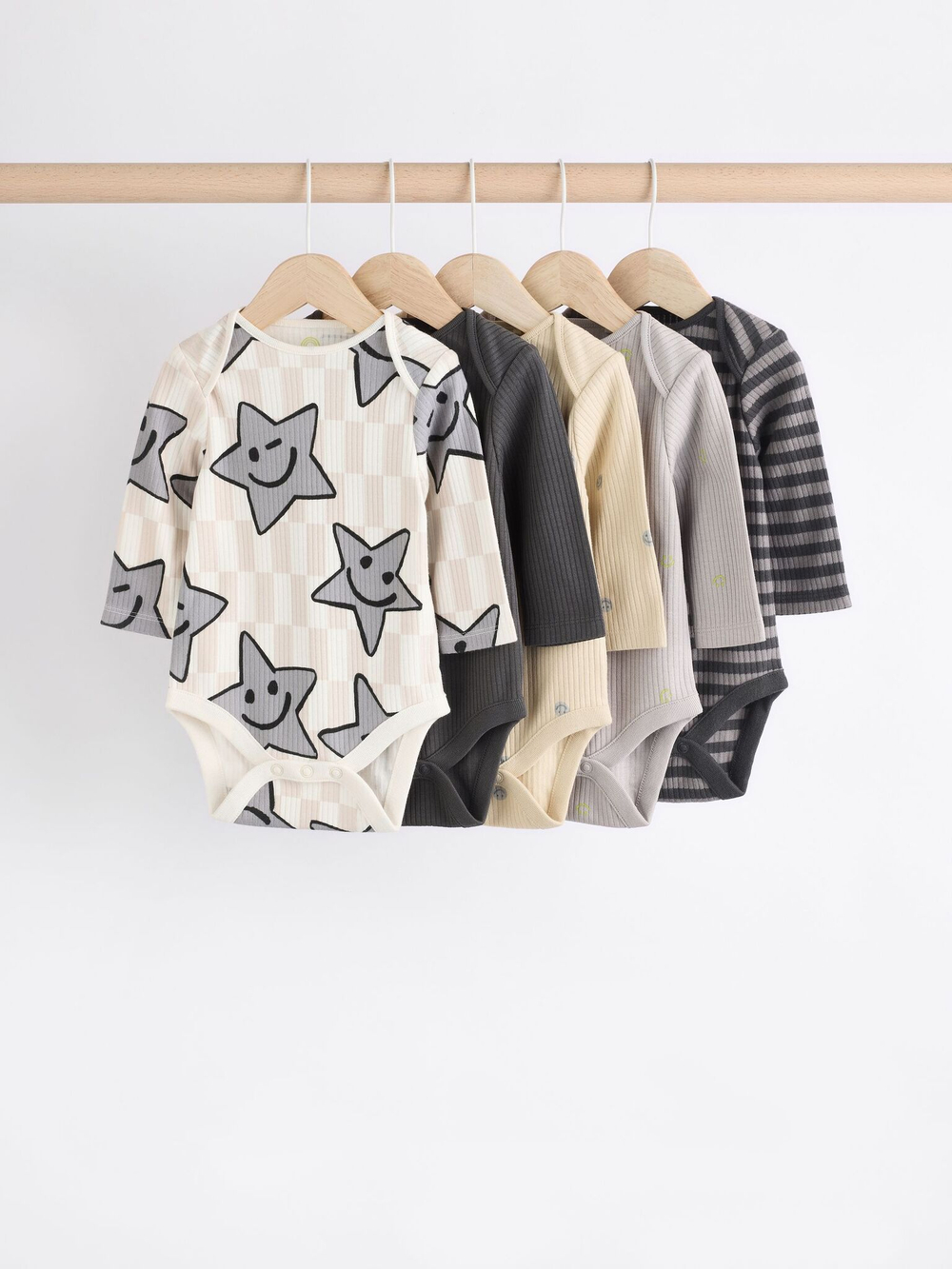 Боди с коротким рукавом для малышей Next B71-858, 5 шт., Бежевый, Серый