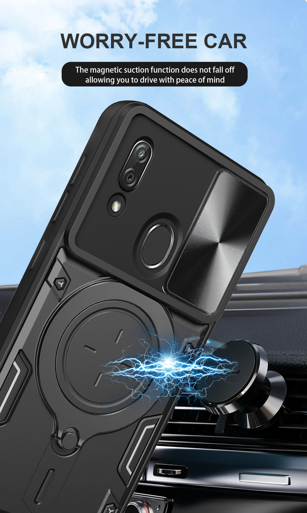 Чехол с кольцом Big Ring Case для ZTE Blade V10 Vita