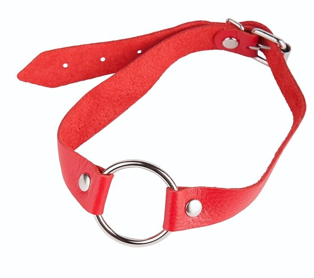 Кляп-кольцо на красных ремешках (Цвет: красный)