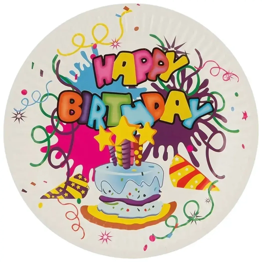 Набор бумажных тарелок Happy Birthday Волшебная страна 18 см, 6 шт