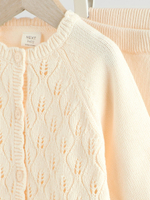 Вязаный кардиган и брюки в комплекте для девочек Next AW7-040, Белый