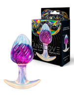 Анальная пробка AnaLove лиловая, рельефная, 9 см