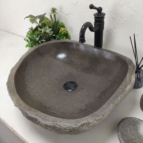 Раковина из речного камня RS-62025 (54*49*15)