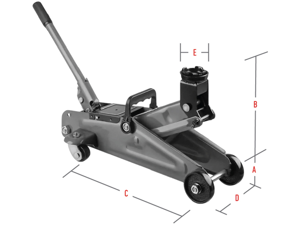 Домкрат подкатной 2т 135-387мм GTE