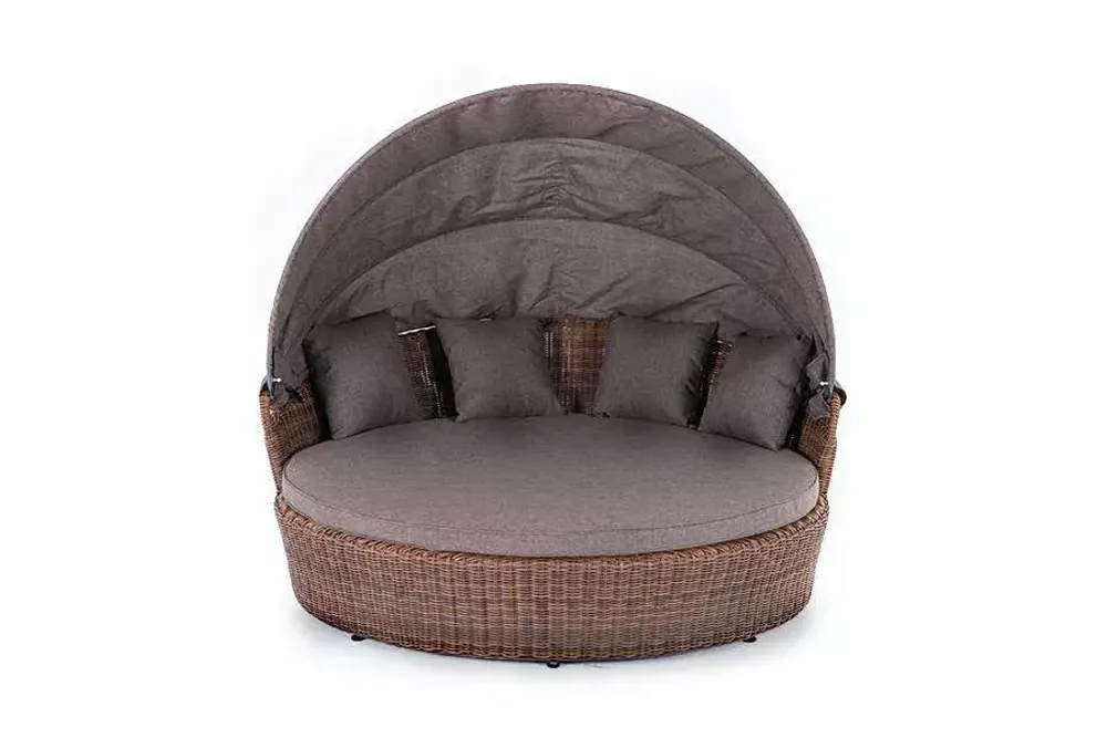 "Стильяно" плетеная кровать круглая, цвет коричневый