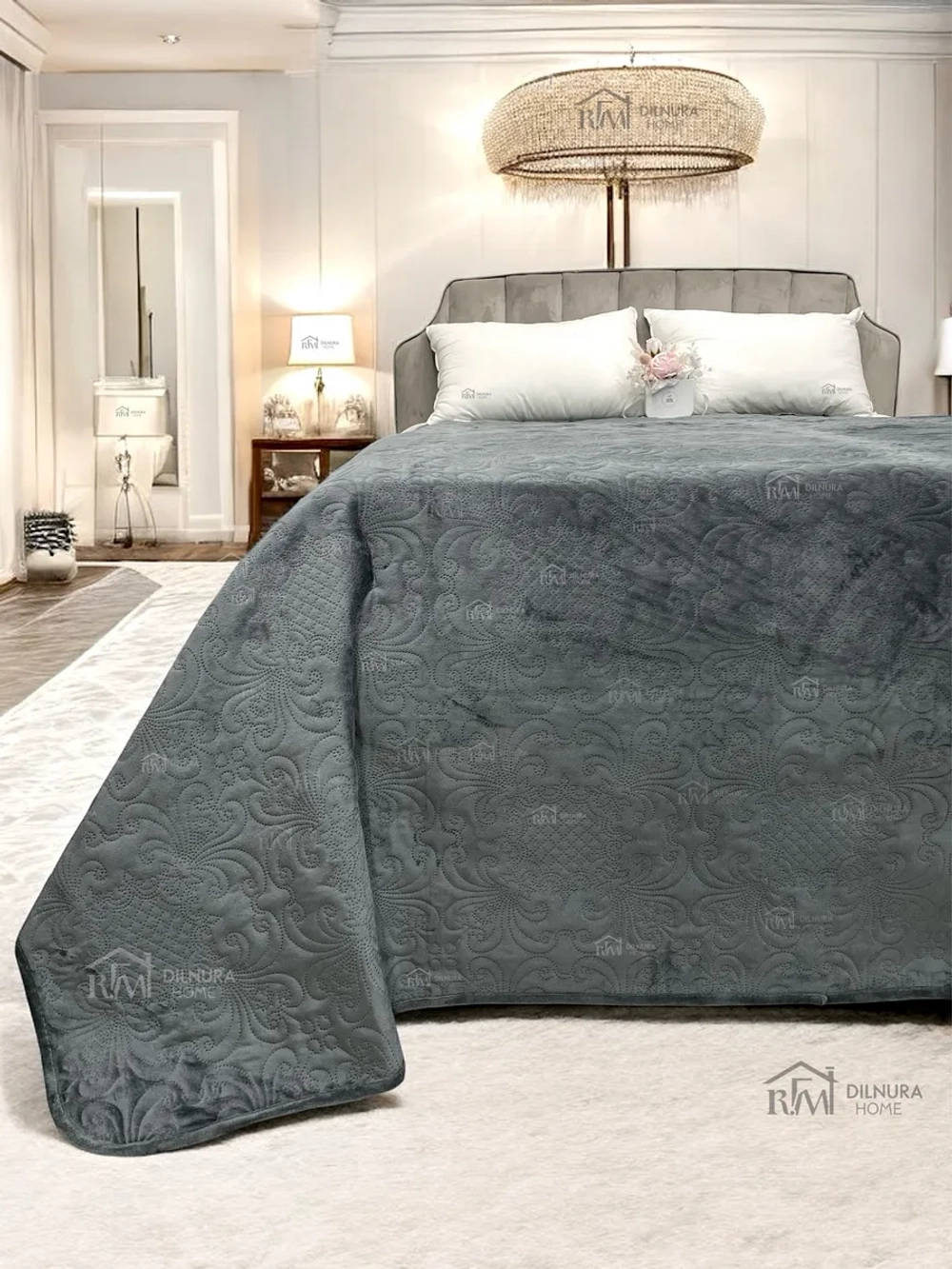 Покрывало 220х240 стеганое для кровати и дивана