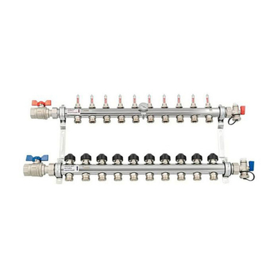 Коллекторная группа для теплого пола РЕХАУ HKV-D - 1" на 10 контура 3/4"EK (нерж. сталь)
