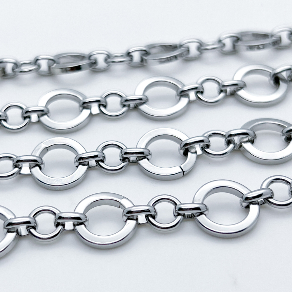 Цепочка, цвет серебро, размер звеньев 12 и 7 мм, цена за отрезок 25 см