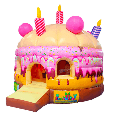 Надувной коммерческий батут "Торт" с окошками, 4x4x3,5 м