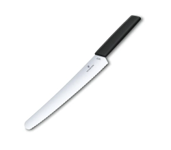 Victorinox Нож Swiss Modern 26см, зубчатый, черный