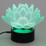 Светильник ночник «3D-Лотос» на пластиковой подставке, с включателем USB