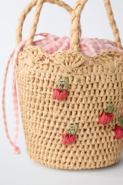 ZARA СУМКА С ВИШНЯМИ, КРАСНЫЙ