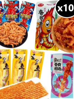 Набор острых Азиатских снеков ассорти вкусов 10 шт