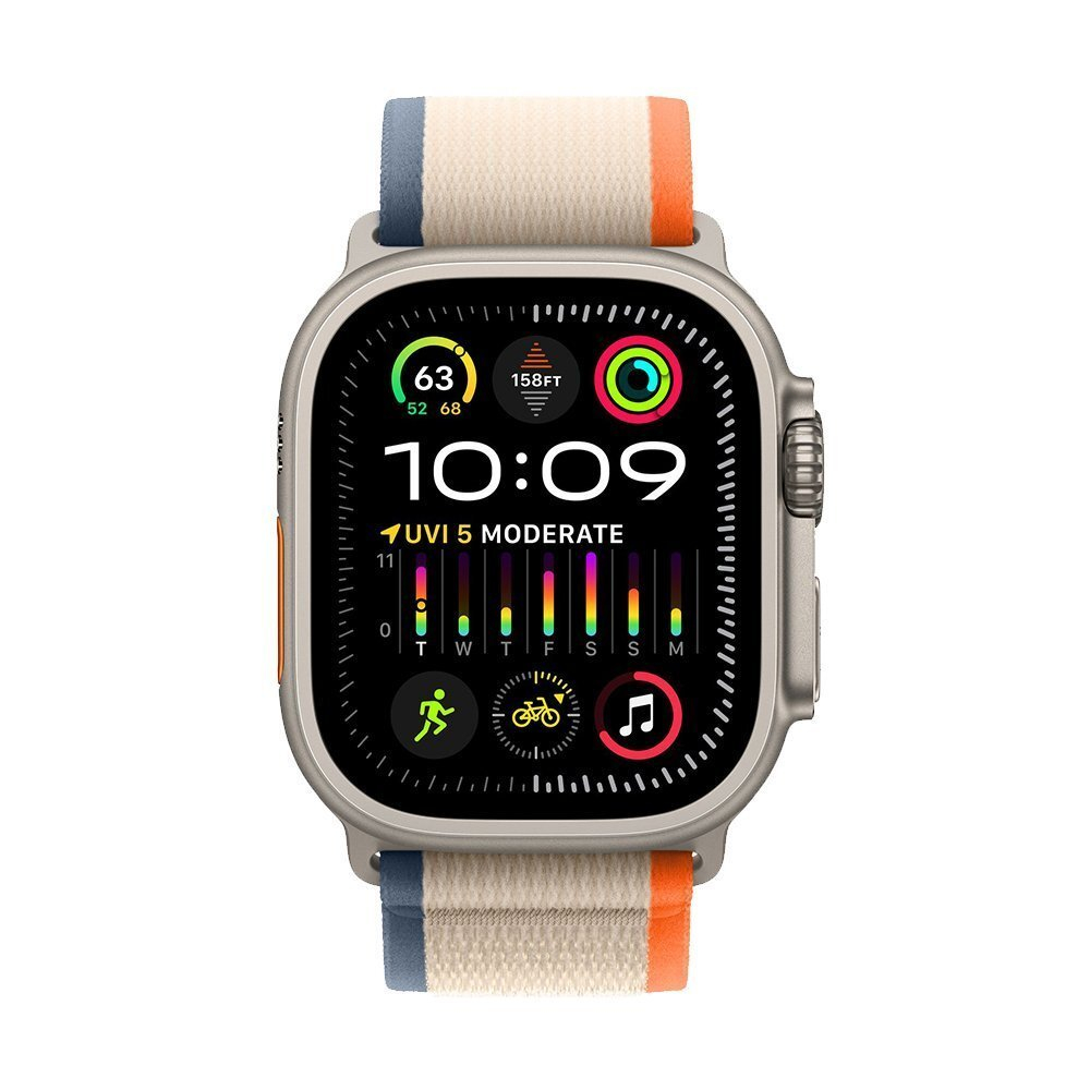 Apple Watch Ultra 2 49 mm Titanium Case Orange/Beige Trail Loop (S/M)