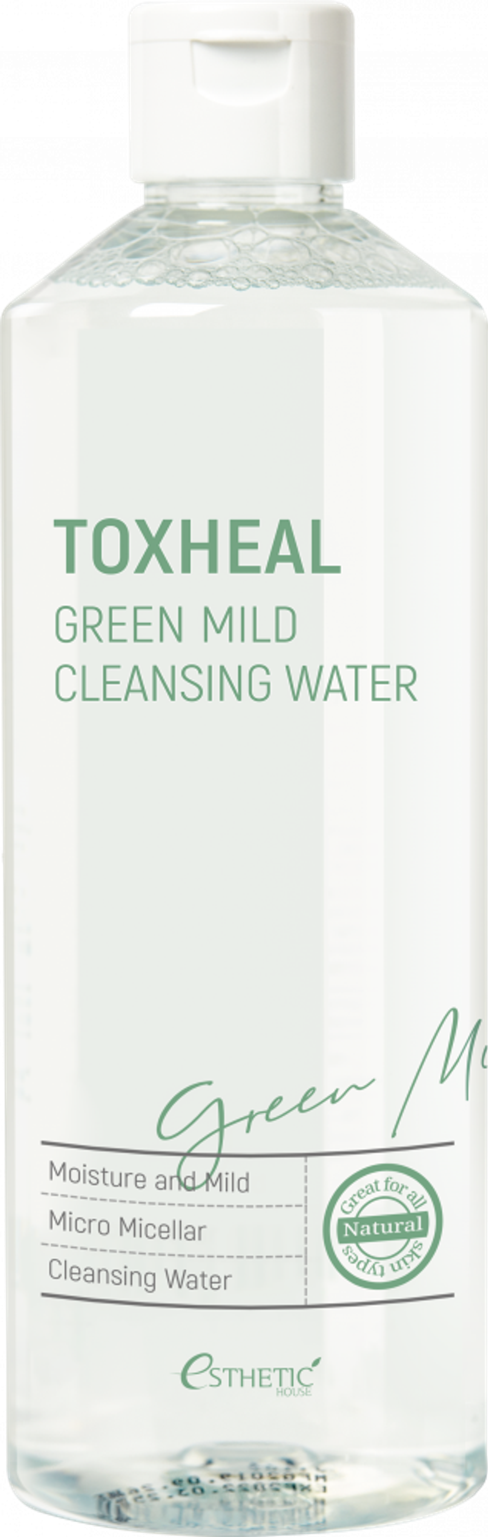 [Esthetic House] Toxheal Green Mild Cleansing Water - Жидкость для снятия макияжа, 530 мл
