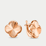Серьги женские без вставок из розового золота 585 пробы (арт. Сд3854)
