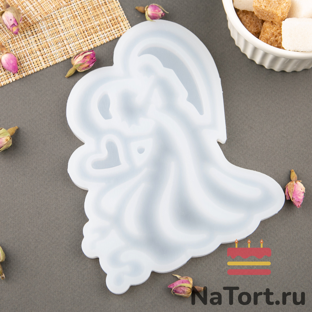 Силиконовая форма для леденцов «Топпер пара и сердечки»