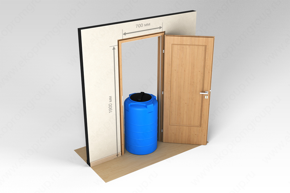 Ёмкость пластиковая пищевая ЭкоПром T 200 л. вертикальная (56x56x97см;серый) - арт.555314