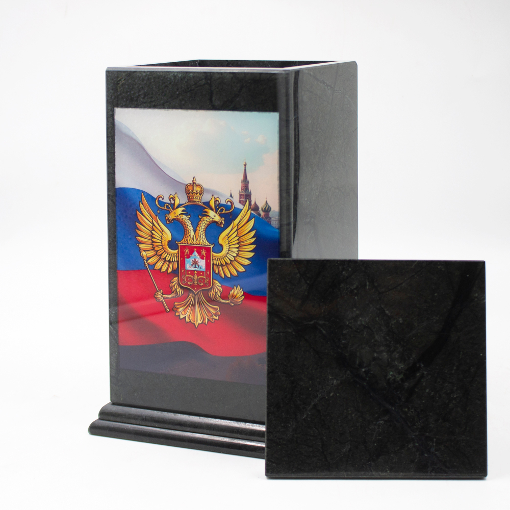 Урна для праха "Обелиск с декором" доломит Россия