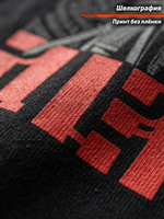 Футболка спортивная хлопковая мужская черная LEGENDA Дружина красная