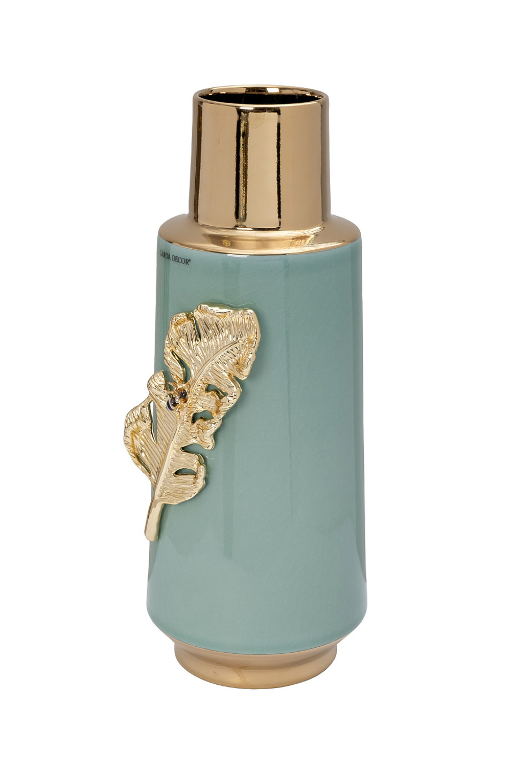 Ваза декоративная керамическая 15х14х38см Garda Decor с золотым декором