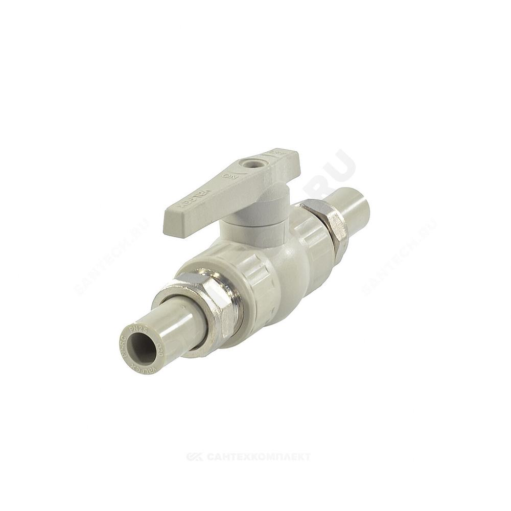 Кран шаровой PP-R полнопроходной серый Дн 20х3/4" VALFEX 20246020Г