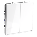 Выключатель встраиваемый VOLTUM S70 двухклавишный с подсветкой 10А, (белый глянцевый)