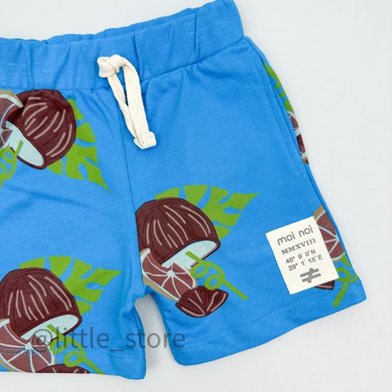 Шорты из футера (тонкого) Moi Noi, Кокосы на Ярко-синем