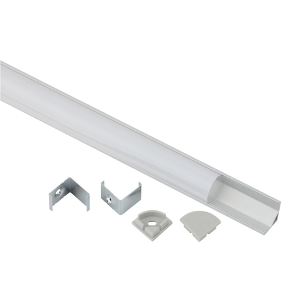 Комплект с угловым анодированным профилем ЭРА 1616R-1m 16х16мм, 1м, серебристый CAB280 | Профили для светодиодных лент