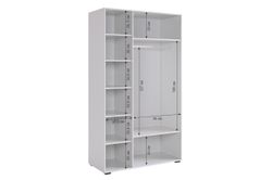 Шкаф трехдверный "Ева" 105.02 (Белое дерево/Белый матовый) 1200*500*2100