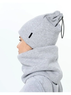 Шапка бини с начесом для хвоста, дред и кос