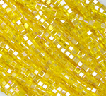 БВ006ДС3 Хрустальные бусины квадратные, цвет: желтый AB прозрачный, размер 3 мм, кол-во: 63-65 шт.