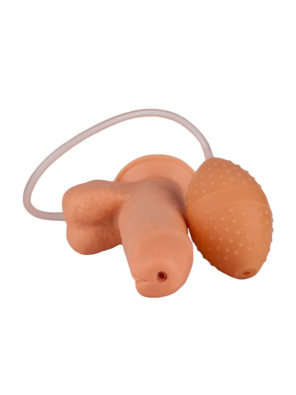 Реалистичный фаллоимитатор на присоске с грушей - 15,5 см. (Цвет: телесный)