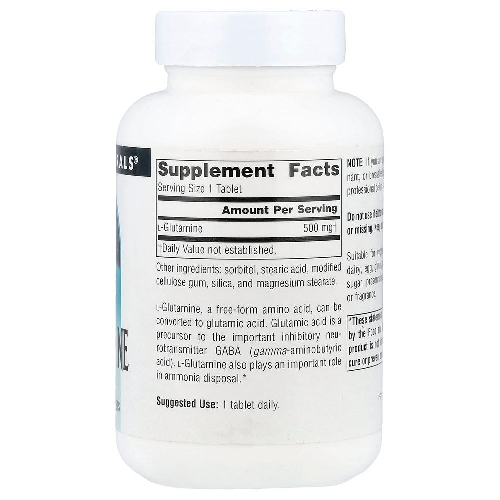 Source Naturals, L-глутамин, 500 мг, 100 таблеток