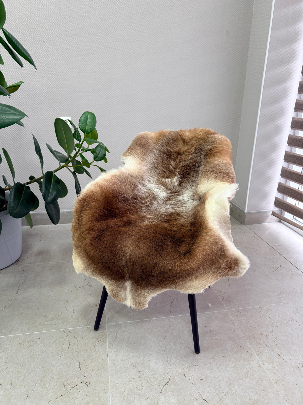 Шкура коврик меховой прикроватный овчина, 120х65 см.