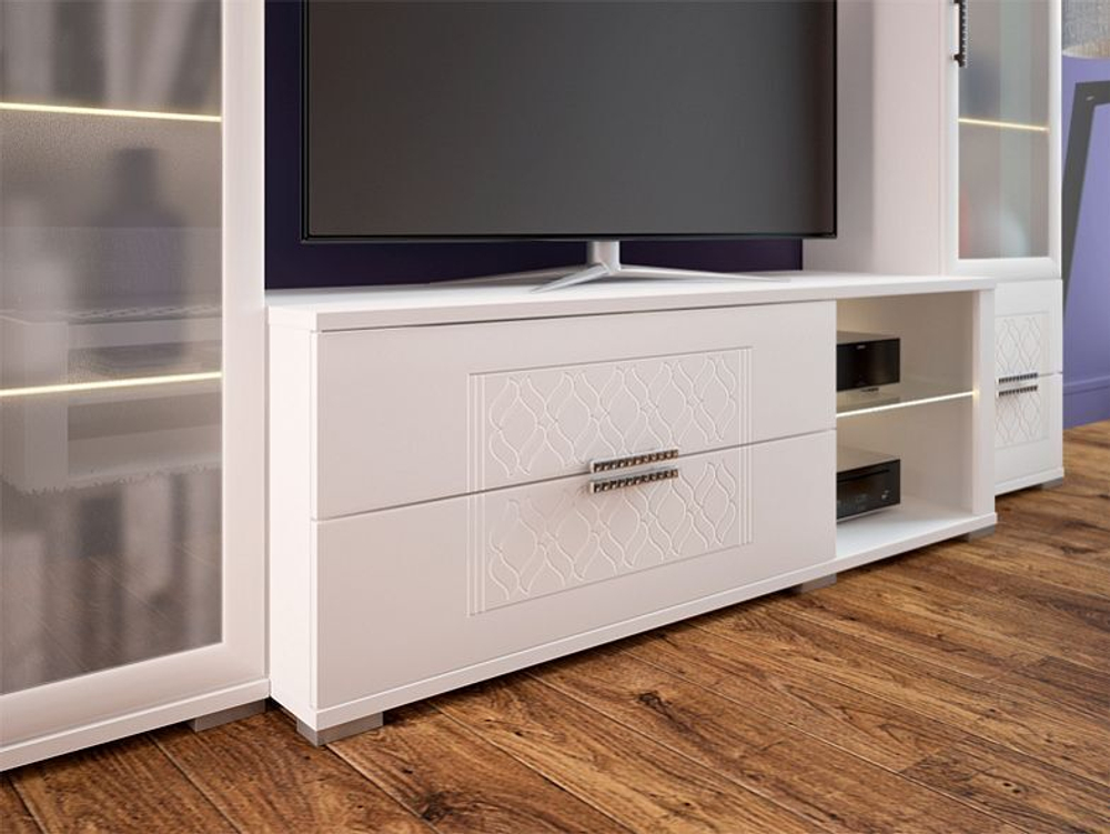 Гостиная Тиффани комплект (Белый/Белый глянец)