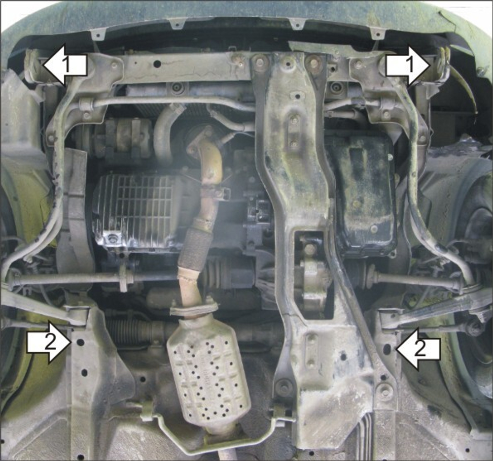 Усиленная защита Motodor картера двигателя, кпп. 2 мм, сталь. для KIA Rio 2000-2005 арт.01006