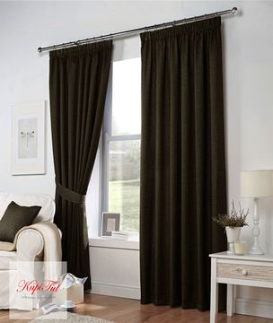 Длинные шторы. Тоскана (венге) рогожка.