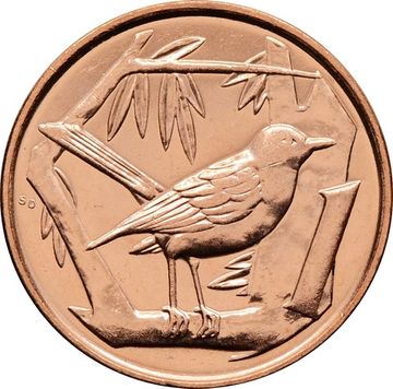 1 цент 2008 Каймановы острова, Дрозд