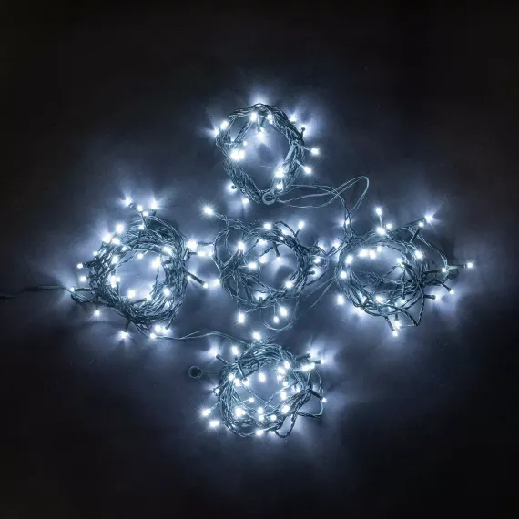 Светодиодная гирлянда Пятиминутка для ели высотой 1.8 м., 168 холодных белых LED ламп, зеленый ПВХ, Beauty Led (GFM168C-14-1W)