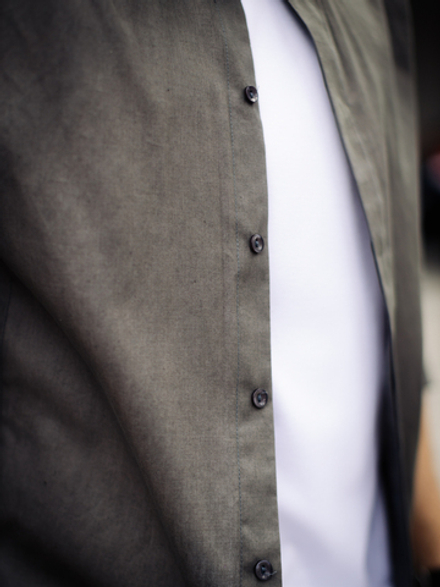 Рубашка "11", хлопок, серый