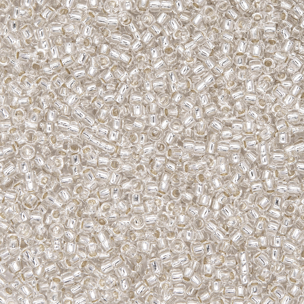 Японский бисер TOHO Round 15/0 (№21), с внутренним серебрением, прозрачный