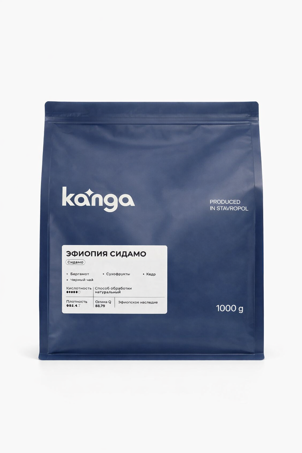 KANGA Эфиопия Арабика Сидамо гр 4 (натуральная обработка), кофе в зернах, 1000 г