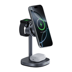 Зарядная станция MagSafe с активным охлаждением Deppa Evo Power для iPhone, Apple Watch и AirPods (Qi2) Беспроводная зарядка: Qi 15 Вт, Qi 5 Вт, магнитное крепление для зарядки Apple Watch или Samsung Galaxy Watch (Qi 2,5 Вт). Проводная зарядка: нет. Серт