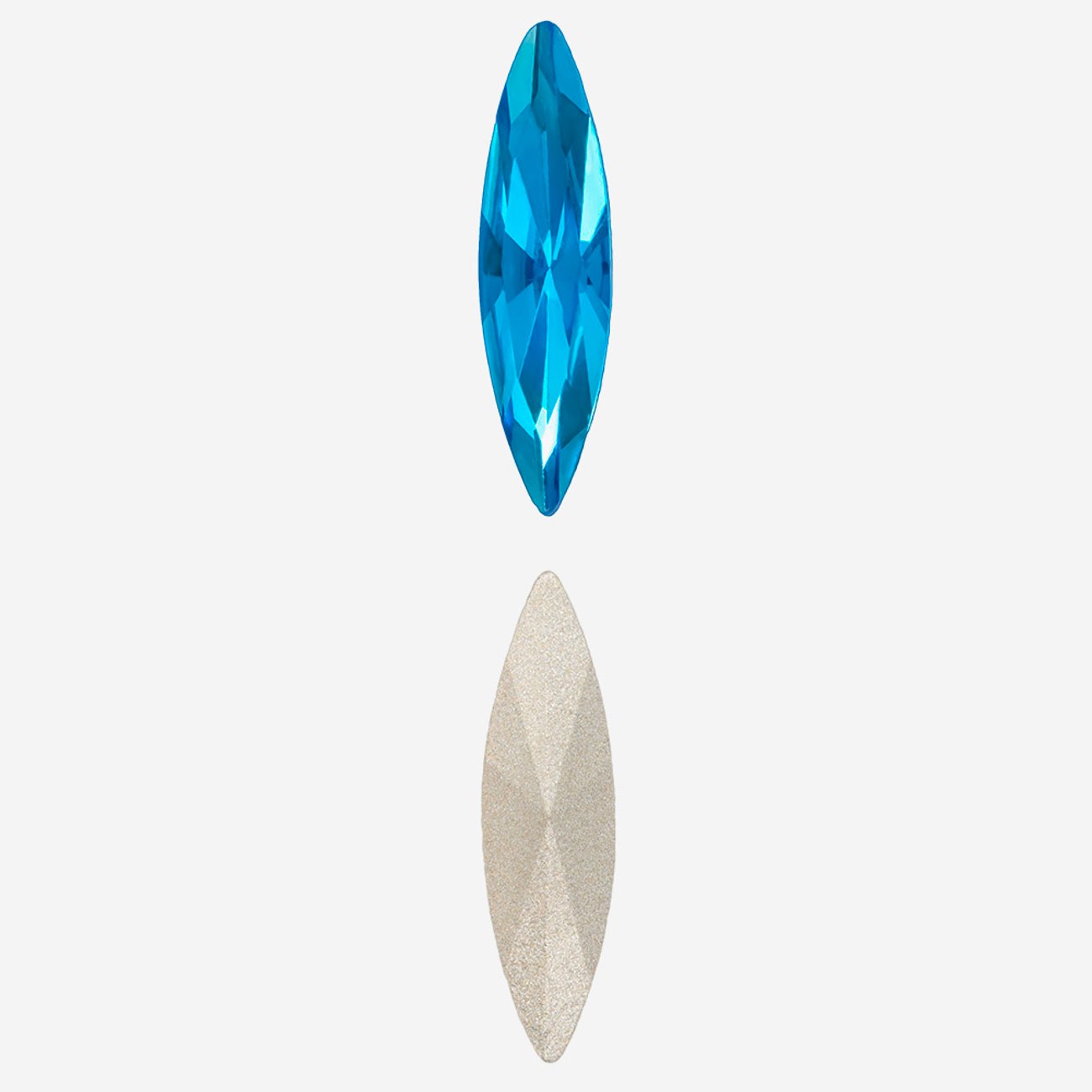 Кристалл Маркиз (Marquise Fancy Stone), оттенок "Синий Капри"/"Capri Blue", 15*4мм