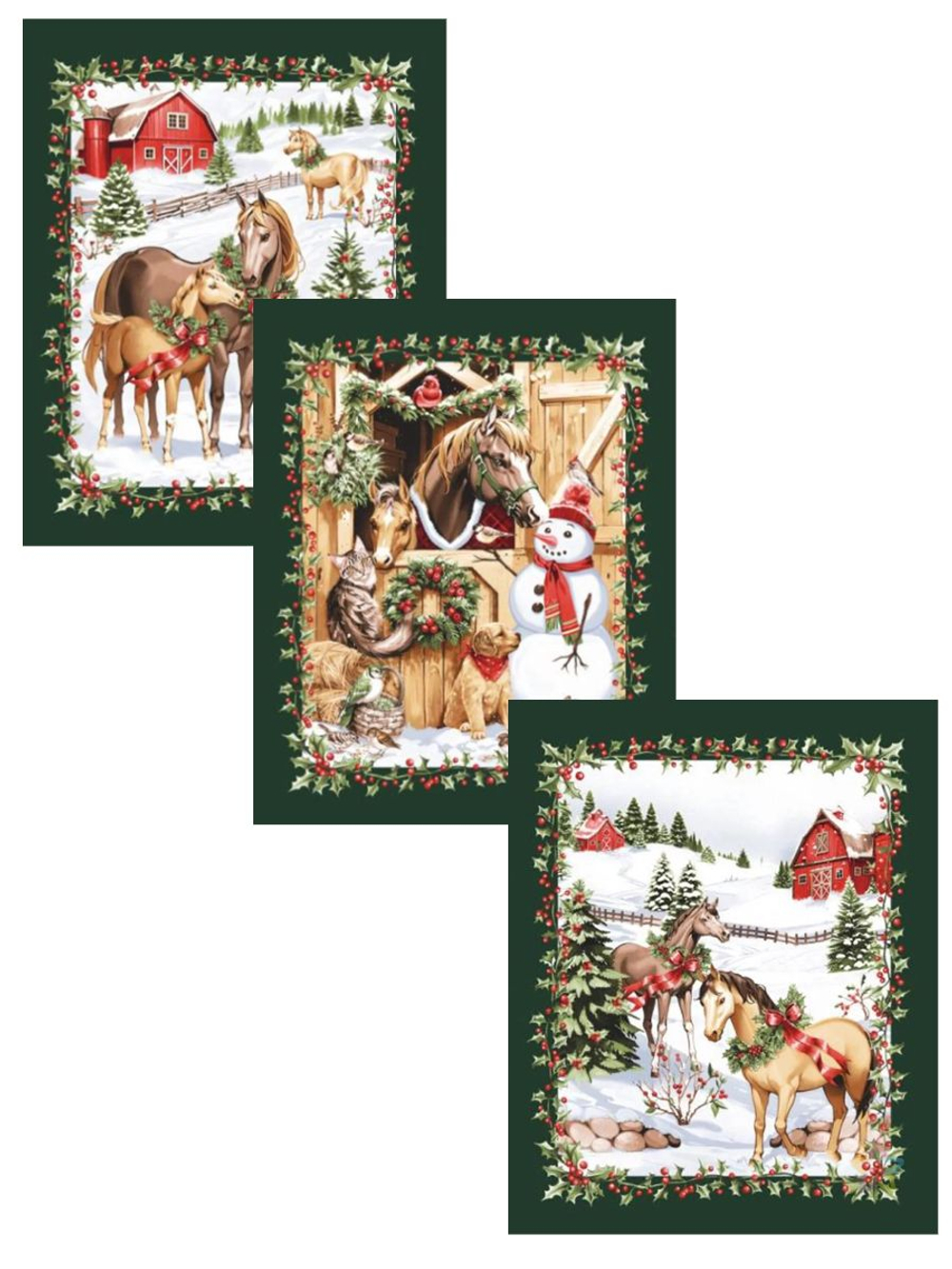 Набор полотенец "Волшебство Нового года", 3шт, рогожка