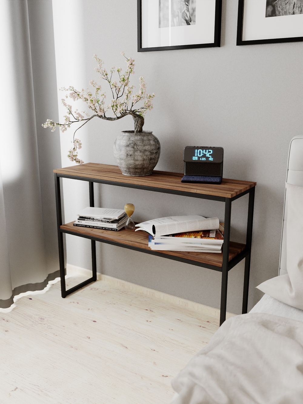 Консольный столик в гостиную с полкой AURORA