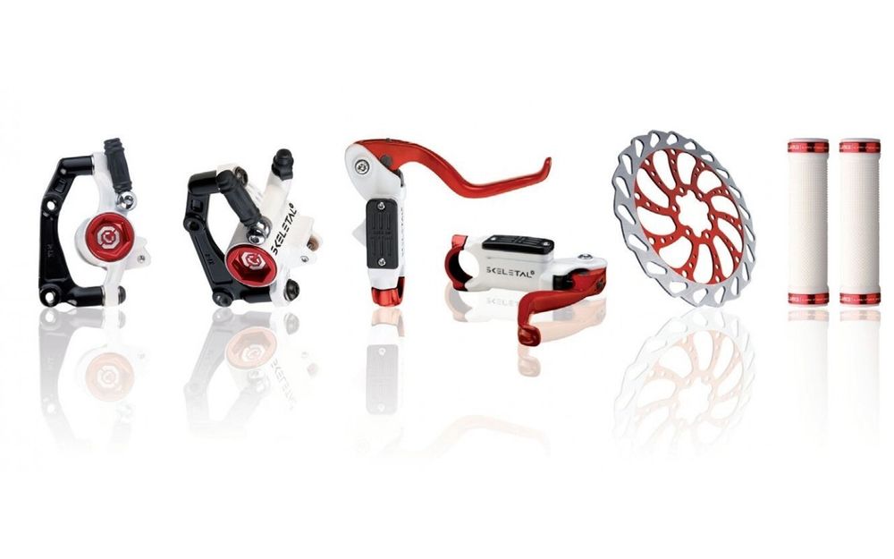 Тормозной набор гидравлический дисковый передний+задний красный RED-ROW СLARK`S