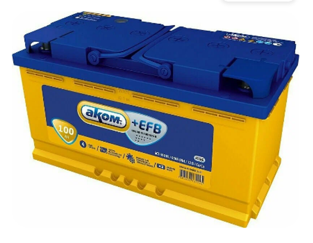 Аккумулятор 6CT-100 А.ч., о.п., R+, АКОМ +EFB